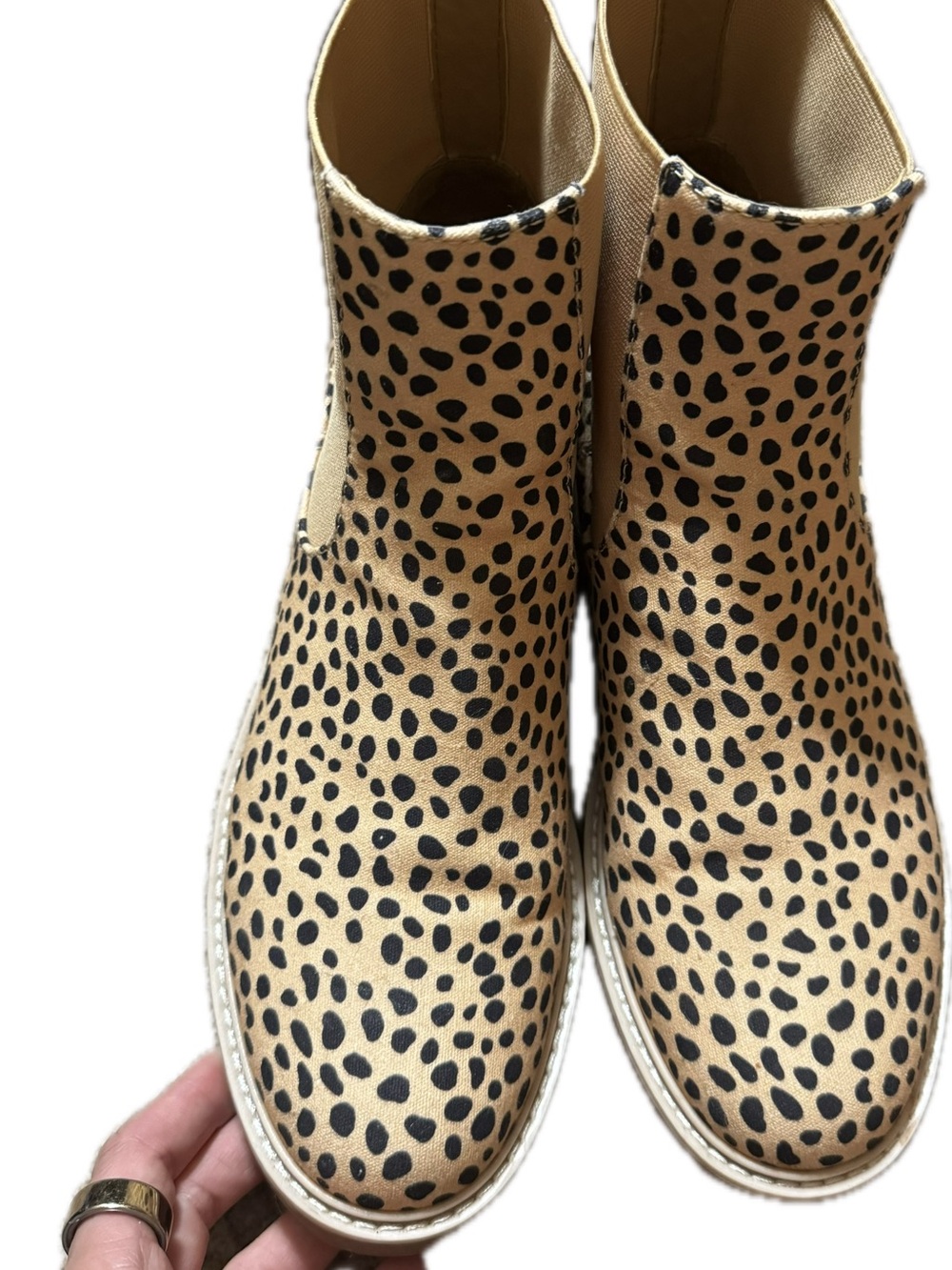 Dolce Vita Leopard-Print Chelsea Boots in Tan and Black